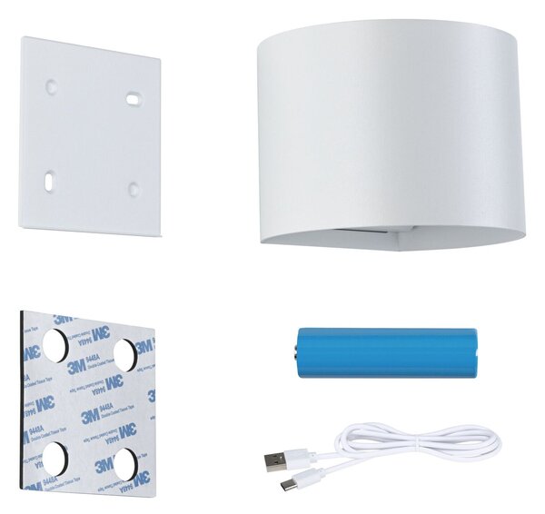PAULMANN LED nabíjecí nástěnné svítidlo Nyora IP44 3000K 135x120mm 2x1W bílá