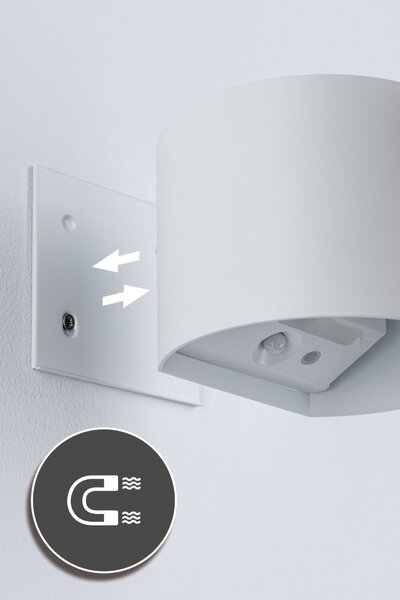 PAULMANN LED nabíjecí nástěnné svítidlo Nyora IP44 3000K 135x120mm 2x1W bílá