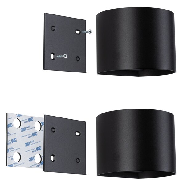 PAULMANN LED nabíjecí nástěnné svítidlo Nyora IP44 3000K 135x120mm 2x1W černá