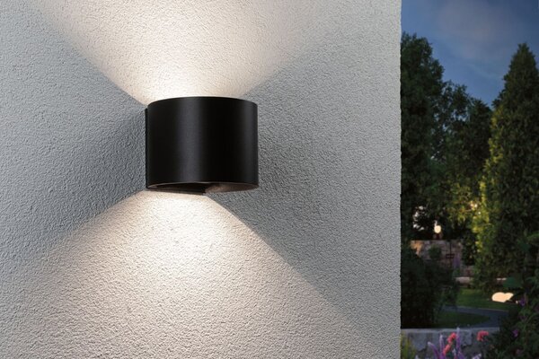 PAULMANN LED nabíjecí nástěnné svítidlo Nyora IP44 3000K 135x120mm 2x1W černá