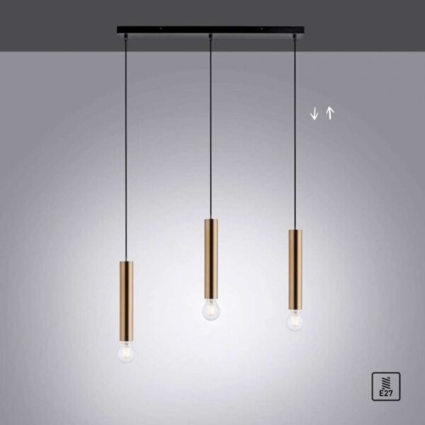 Leuchten Direkt 15618-60 - Lustr na lanku BRUNA 3xE27/60W/230V mosaz