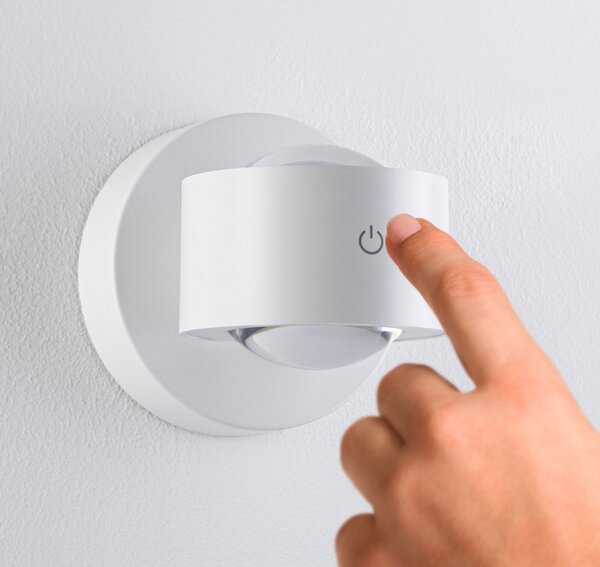 PAULMANN LED nabíjecí nástěnné svítidlo Zorik IP44 stmívatelné 2700K 100mm 2x1,1W bílá