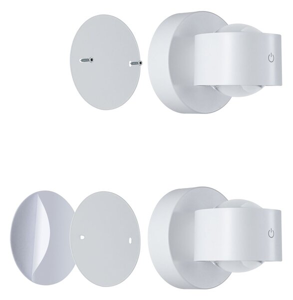 PAULMANN LED nabíjecí nástěnné svítidlo Zorik IP44 stmívatelné 2700K 100mm 2x1,1W bílá