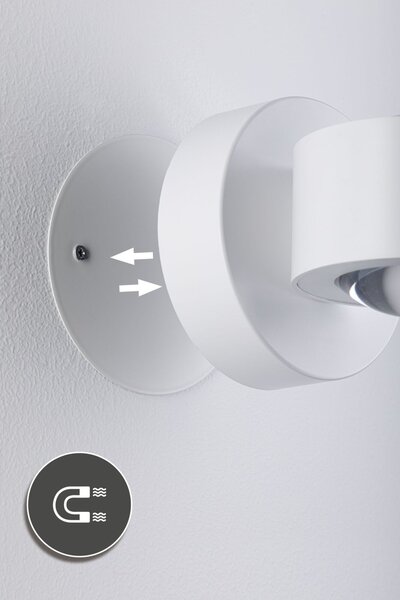 PAULMANN LED nabíjecí nástěnné svítidlo Zorik IP44 stmívatelné 2700K 100mm 2x1,1W bílá