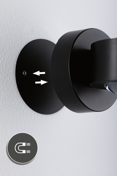 PAULMANN LED nabíjecí nástěnné svítidlo Zorik IP44 stmívatelné 2700K 100mm 2x1,1W černá