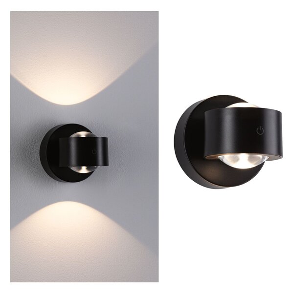 PAULMANN LED nabíjecí nástěnné svítidlo Zorik IP44 stmívatelné 2700K 100mm 2x1,1W černá