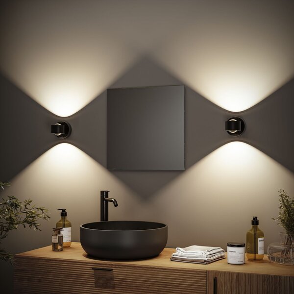 PAULMANN LED nabíjecí nástěnné svítidlo Zorik IP44 stmívatelné 2700K 100mm 2x1,1W černá
