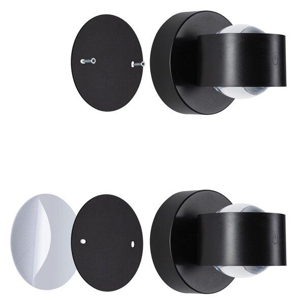 PAULMANN LED nabíjecí nástěnné svítidlo Zorik IP44 stmívatelné 2700K 100mm 2x1,1W černá