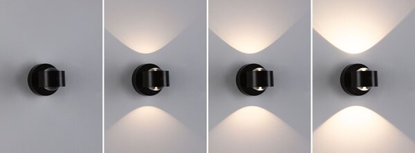 PAULMANN LED nabíjecí nástěnné svítidlo Zorik IP44 stmívatelné 2700K 100mm 2x1,1W černá