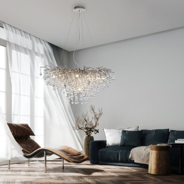 Paul Neuhaus 2192-55 - Lustr na lanku ICICLE 10xG9/40W/230V 50x100 cm chrom