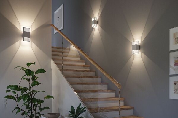 PAULMANN LED nástěnné svítidlo Tharin IP44 3000K 120x104mm 2x3,7W bílá