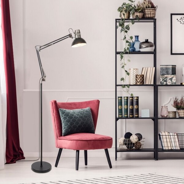 Rabalux 2196 - Stojací lampa ARISTEO 1xE27/40W/230V černá/lesklý chrom