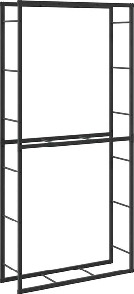 VidaXL Stojan na palivové dřevo černý 100x30x209 cm ocel [4018469]