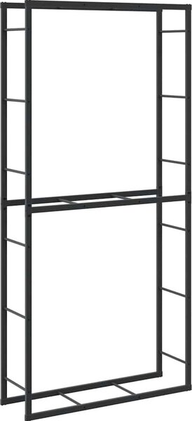 VidaXL Stojan na palivové dřevo černý 100x30x209 cm ocel [4018469]