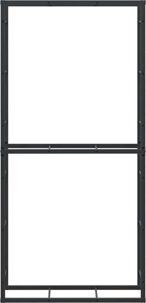 VidaXL Stojan na palivové dřevo černý 100x30x209 cm ocel [4018469]