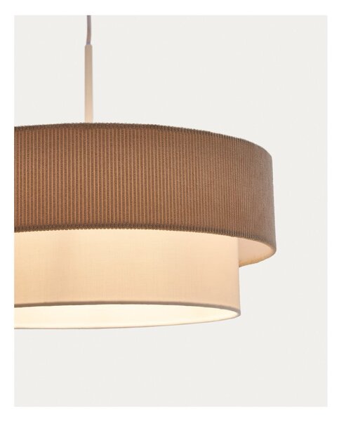 Bílé/béžové závěsné svítidlo s textilním stínidlem ø 40 cm Bianella – Kave Home
