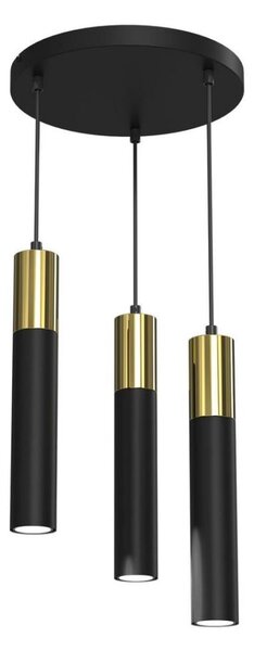 Lustr na lanku CASSA 3xGU10/8W/230V černá/zlatá