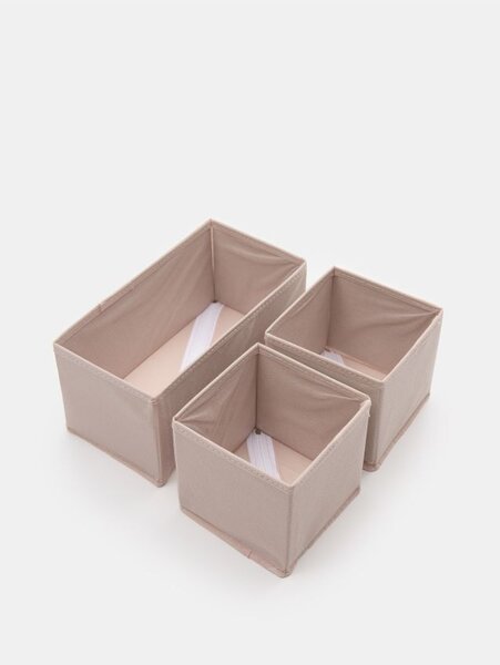 Sinsay - Úložný box 3 balení - pastelová růžová