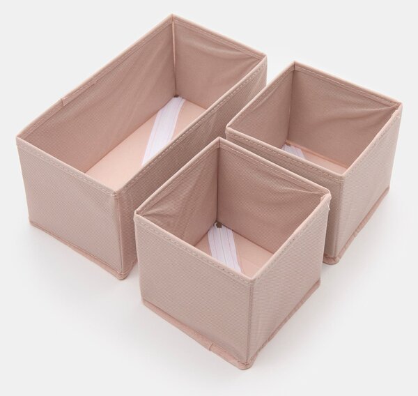 Sinsay - Úložný box 3 balení - pastelová růžová