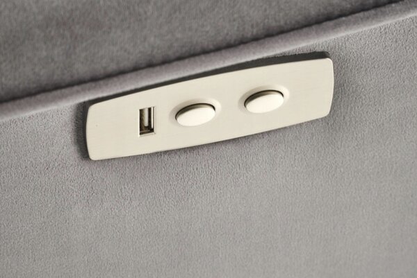 HALMAR Masážní křeslo Semir s ovladačem a USB portem popelavě šedé