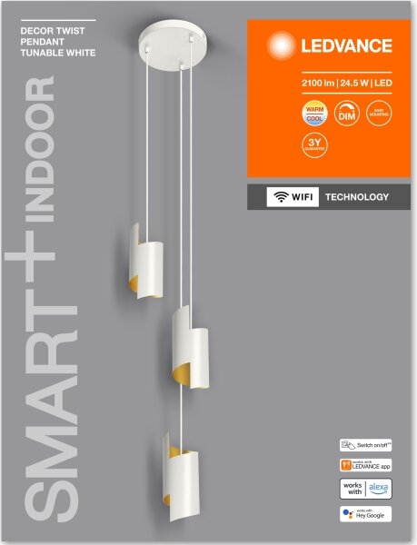Ledvance - LED Stmívatelný lustr na lanku SMART+ DECOR 3xLED/8W/230V bílá Wi-Fi