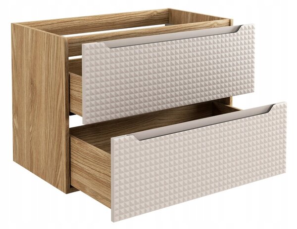 Comad Závěsná skříňka pod umyvadlo Luxor Beige II s deskou 120 cm béžový/dub olejovaný