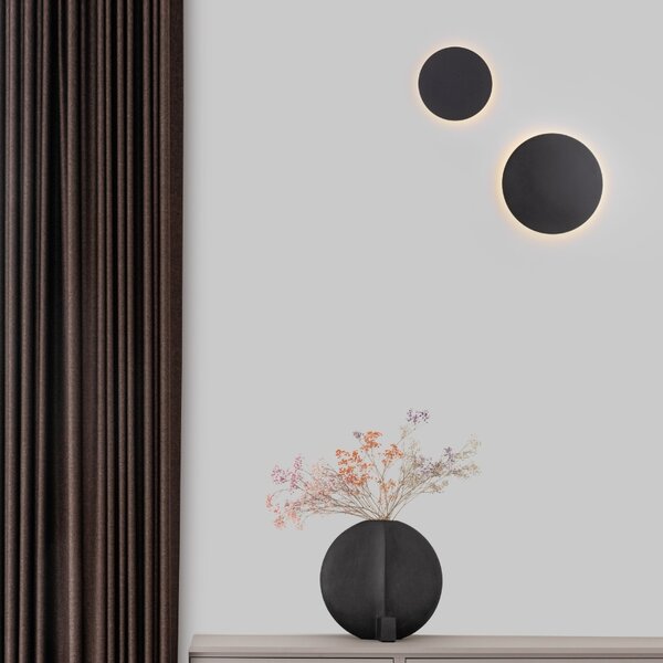 Černé kovové nástěnné LED světlo Nova Luce Cyrcle 22 cm