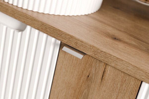 Comad Závěsná skříňka pod umyvadlo Nova Oak s deskou 100 cm bílá/dub evoke