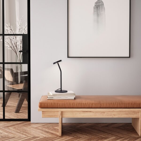 Černá kovová stolní LED lampa Nova Luce Logos