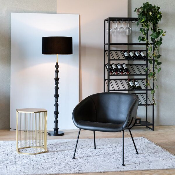 Černá látková stojací lampa ZUIVER TOTEM 148 cm