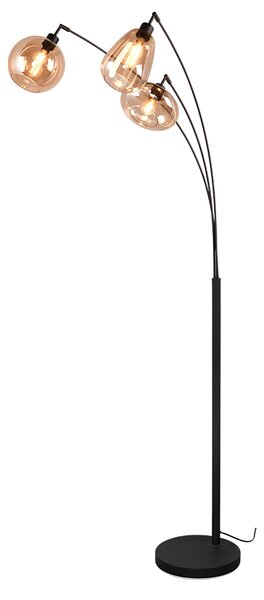TRIO 417000313 LUMINA stojacia lampa V2000mm 3xE14 černá matná, jantarová