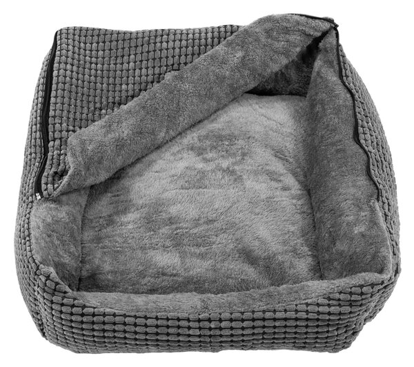 PuppyJoy Pelíšek pro psy a kočky MANCHE vel. M 65x53 cm šedý