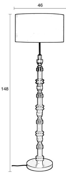Černá látková stojací lampa ZUIVER TOTEM 148 cm