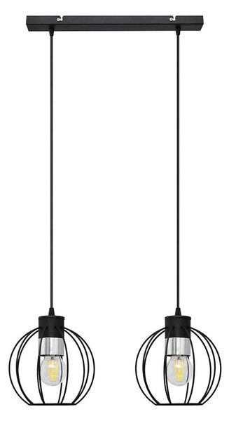 Lustr na lanku STARLIGHT 2xE27/15W/230V černá/stříbrná
