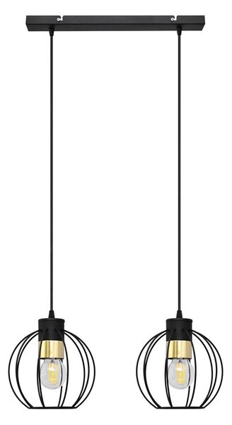 Lustr na lanku STARLIGHT 2xE27/15W/230V černá/zlatá