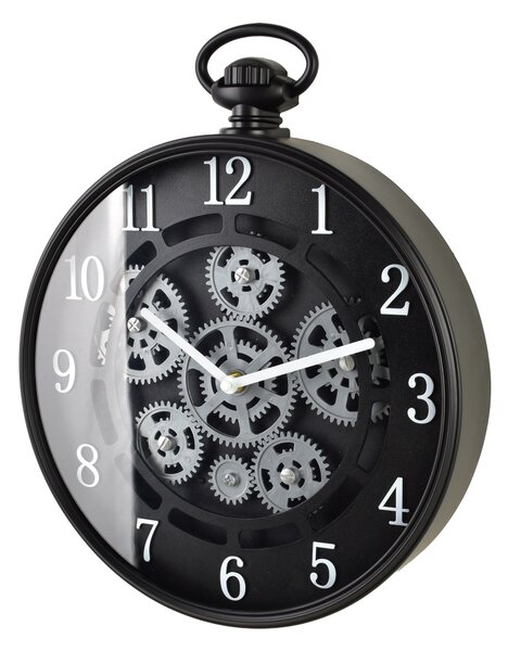 Mondex Nástěnné hodiny RAMSEY 37 cm černé/stříbrné