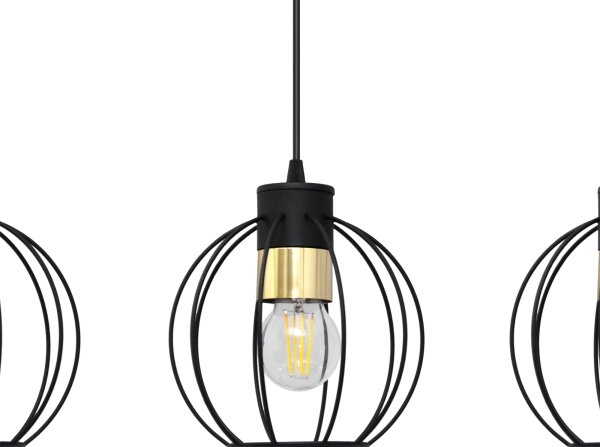 Lustr na lanku STARLIGHT 3xE27/15W/230V černá/zlatá