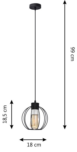 Lustr na lanku STARLIGHT 1xE27/15W/230V černá/stříbrná