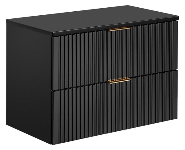 Comad Závěsná skříňka pod umyvadlo Casad II s deskou 80 cm černá