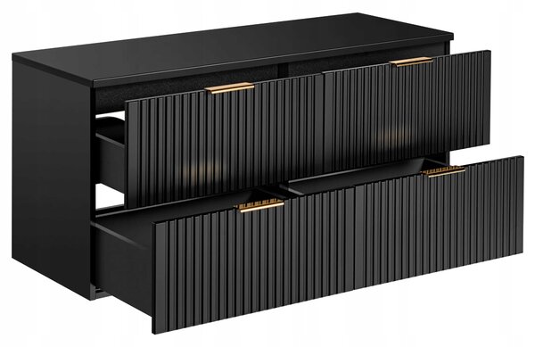 Comad Závěsná skříňka pod umyvadlo Casad s deskou 120 cm černá