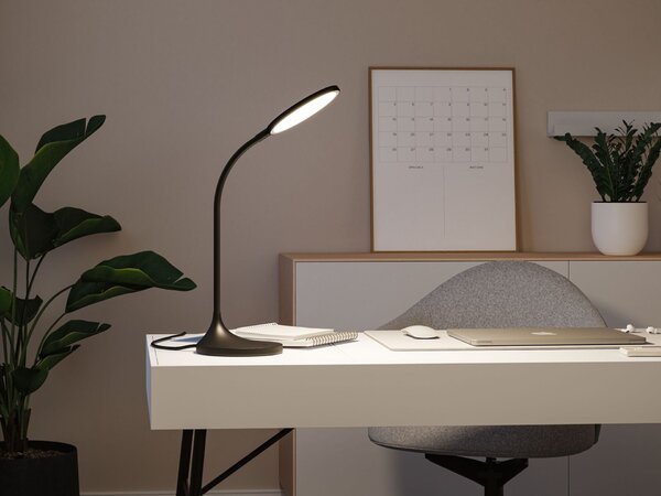 PAULMANN LED stolní lampa na psací stůl Mejan 4000K 15W černá mat