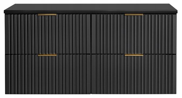 Comad Závěsná skříňka pod umyvadlo Casad s deskou 120 cm černá