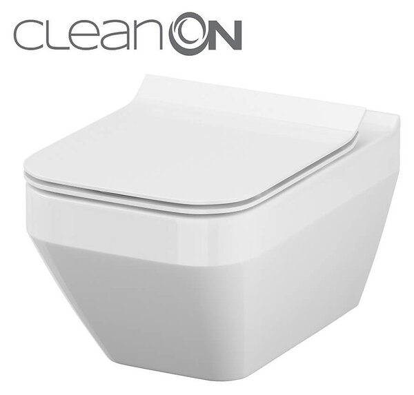 Cersanit Crea WC mísa závěsná hranatá se sedátkem CleanOn, bílá, S701-213