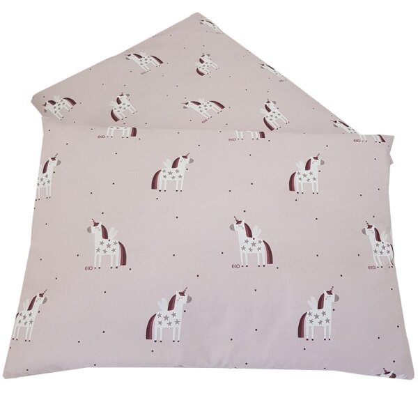 EKO - Povlečení bavlněné mušelínové do postýlky UNICORN 2-dílné