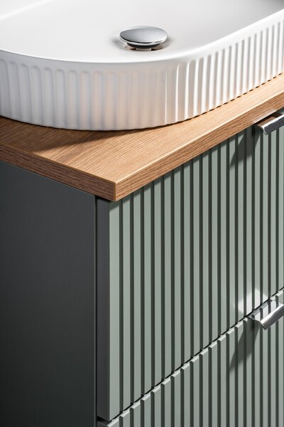 Comad Závěsná skříňka pod umyvadlo Line Reed s deskou 80 cm zelená