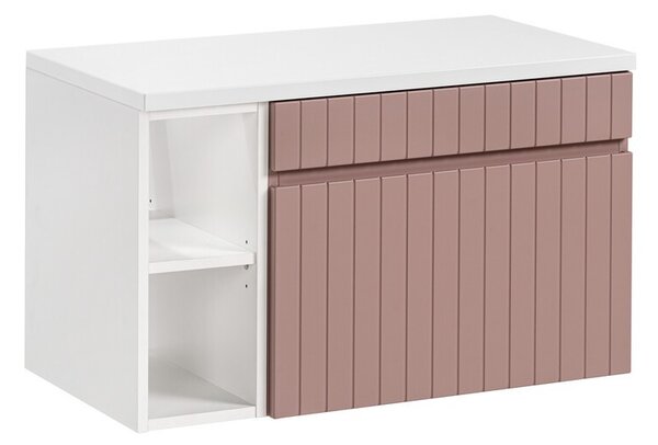 Comad Závěsná skříňka pod umyvadlo Iconic s deskou 80 cm růže