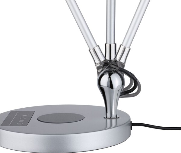 PAULMANN LED stolní lampa na psací stůl Numis CCT 11W stříbrná
