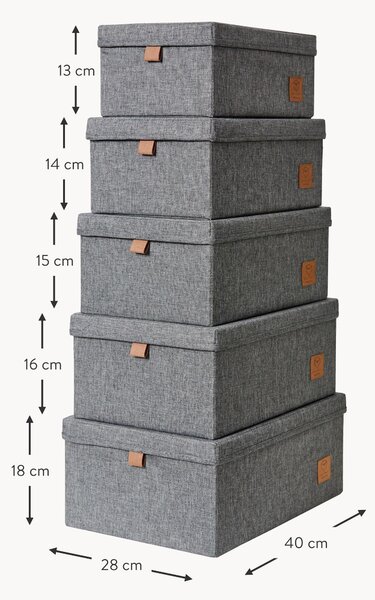 Sada úložných boxů Premium, 5 dílů