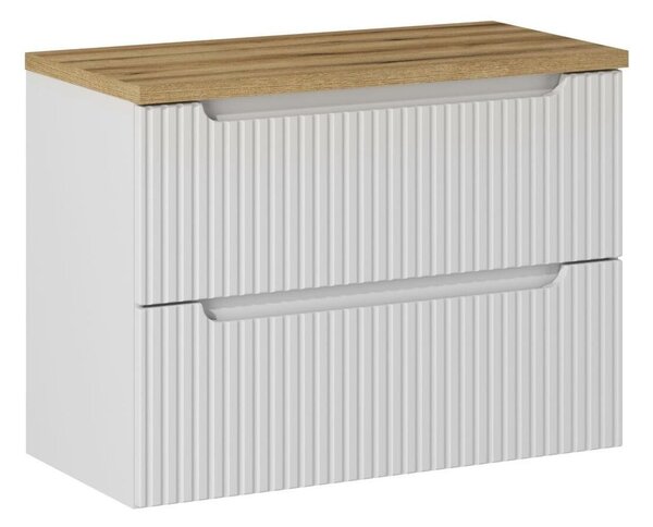 Comad Závěsná skříňka pod umyvadlo Nova White I s deskou 80 cm bílá/dub coast evoke