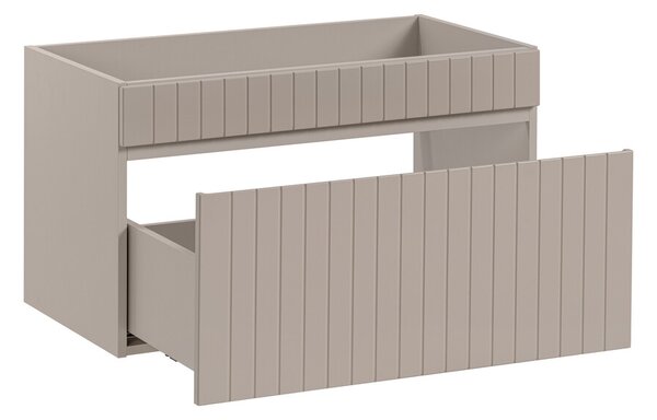 Comad Koupelnová sestava Iconic s deskou, umyvadly, zrcadlem a skříňkami 160 cm kašmírová/dub coast evoke
